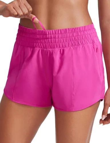 Miniatura 76 de CRZ YOGA Pantalones cortos de correr de cintura alta para mujer de 2.5 pulgadas, forro de malla de secado rápido para entrenamiento deportivo