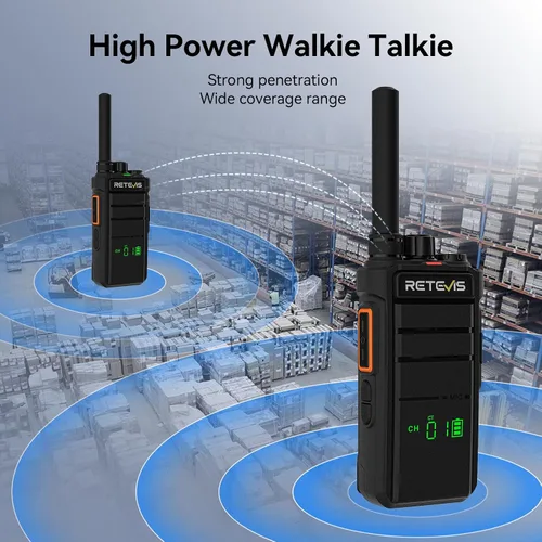 Miniatura 3 de Retevis RB26H Walkie Talkies de largo alcance con auricular, radio de 2 vías con cargador de 6 vías, pantalla oculta, 21 horas, NOAA, capacidad