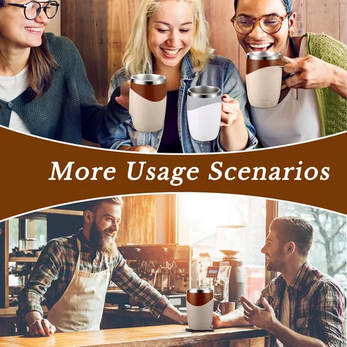 Miniatura 5 de Patelai 2 tazas de café autoagitables a granel, regalo del día del padre, taza mezcladora de 13.5 onzas, vasos de viaje recargables automáticos