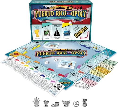 Miniatura 2 de Late for The Sky Puerto RICO-OPOLY - Juego de mesa bilingüe, cultura puertorriqueña para mayores de 8 años, 2 a 6 jugadores, fichas coleccionables