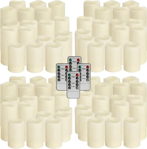 Miniatura 2 de Enpornk Juego de 72 velas LED sin llama de 2.2 pulgadas de profundidad x 4 pulgadas de alto, 5 pulgadas y 6 pulgadas, impermeables, para interiores