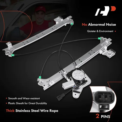 Miniatura 5 de A-Premium Regulador de ventana eléctrica con motor de reemplazo para Chevrolet Silverado 1500 3500 2001-2006 GMC Sierra 1500 2500 HD 3500 Trasero