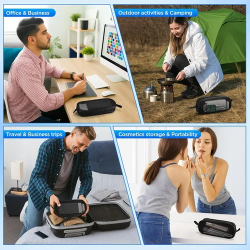 Miniatura 5 de Funda organizadora de artículos electrónicos, bolsa de malla con cremallera, accesorios de almacenamiento para mouse, cable, cables, unidad flash