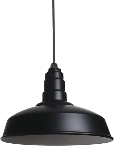 Miniatura 49 de Steel Lighting Co. Carson Barn Light Colgante montado en el techo Cúpula de 16 pulgadas Cable negro Luz de acero de estilo industrial