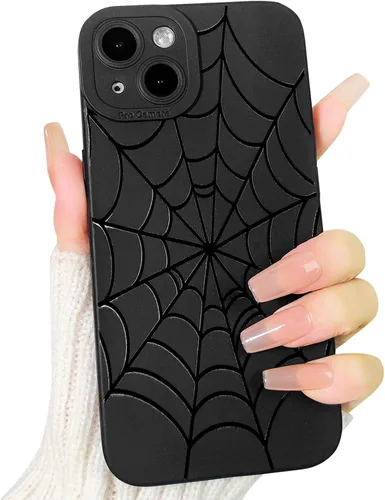 Miniatura 21 de Lovmooful Funda compatible con iPhone 13, bonito diseño de hongos negros para niñas y mujeres, TPU suave a prueba de golpes, protector femenino
