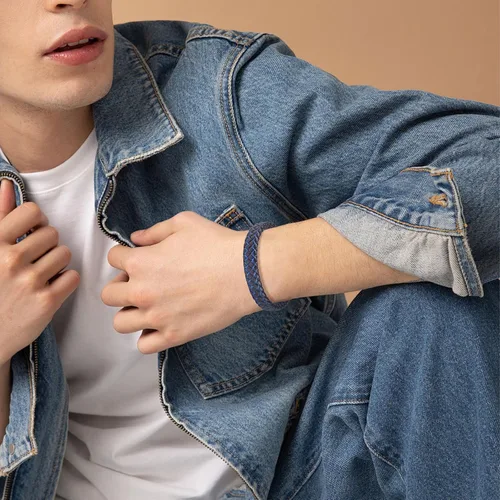 Miniatura 29 de Pulsera de cuero trenzado con texto en inglés «Love You Forever» para hombres y niños, pulsera inspiradora de acero inoxidable, pulsera de cuero