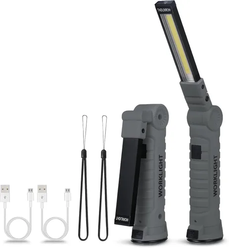 Miniatura 15 de Luces LED de trabajo recargables, linterna de mano para hombre, regalo de cumpleaños, luz de trabajo magnética, rotación de 360°, 5 modos, linterna