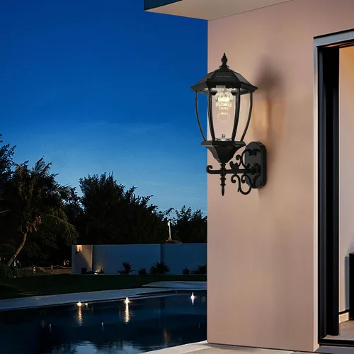 Miniatura 7 de Farol solar de pared para exteriores, luz solar inalámbrica de montaje en pared del atardecer al amanecer, 21 pulgadas, grande, lámpara LED de pared