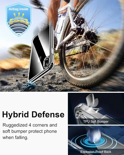 Miniatura 5 de HOOMIL Funda para iPhone XR de 6.1 pulgadas, no amarillea, protección contra caídas, carcasa trasera dura transparente antiarañazos, transparente