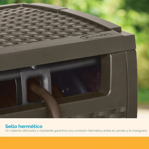 Miniatura 5 de Suncast caja con carrete para manguera de 175 pies de resina, color café, Marrón mocha