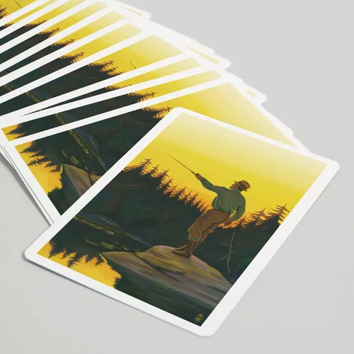 Miniatura 5 de Lantern Press Escena de pesca con mosca (52 cartas de juego, baraja de cartas de tamaño póquer con comodines)