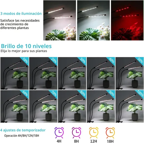 Miniatura 4 de Hywyimlait Luces de Crecimiento para Plantas de Interior, 84LEDs Luces de Clip para Plantas, Lámparas LED de Espectro Completo para Crecimiento