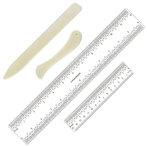 Miniatura 12 de Regla cuadrada en T transparente de acrílico de 12 pulgadas/11.8 in, en pulgadas y métrica, regla cuadrada T, transparente, regla en T