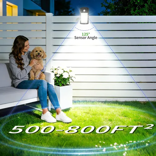 Miniatura 8 de YJFWAL Paquete de 2 luces solares para exteriores, 40 LED, 3 modos luces con clip con sensor de movimiento solar, impermeable IP65 para patio