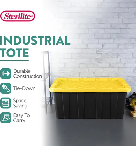 Miniatura 4 de Sterilite Paquete de 6 contenedores industriales, contenedores de almacenamiento de plástico con tapas, 17 galones, contenedores organizadores