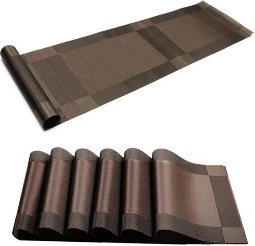 Miniatura 9 de Manteles individuales, manteles individuales de PVC lavables, manteles individuales de vinilo tejido para mesa de comedor