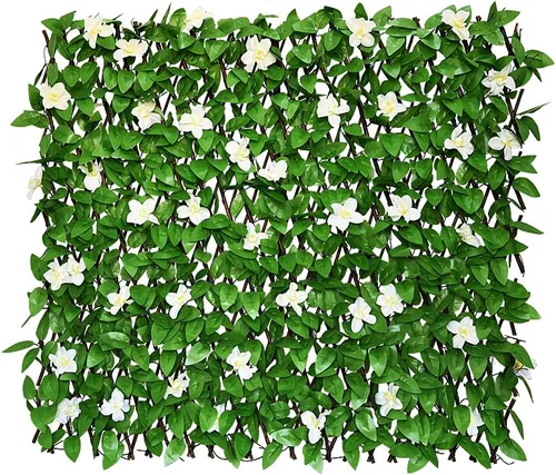 Miniatura 9 de Sumery Pantalla de Privacidad de Valla Expandible para Balcón Patio Exterior, Panel Decorativo de Cercado de Hiedra Artificial, Setos Artificiales