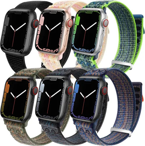 Miniatura 15 de Paquete de 6 correas deportivas compatibles con Apple Watch de 1.496 in 1.575 in 1.614 in 1.654 in 1.732 in 1.772 in 1.811 in 1.929 in para iWatch