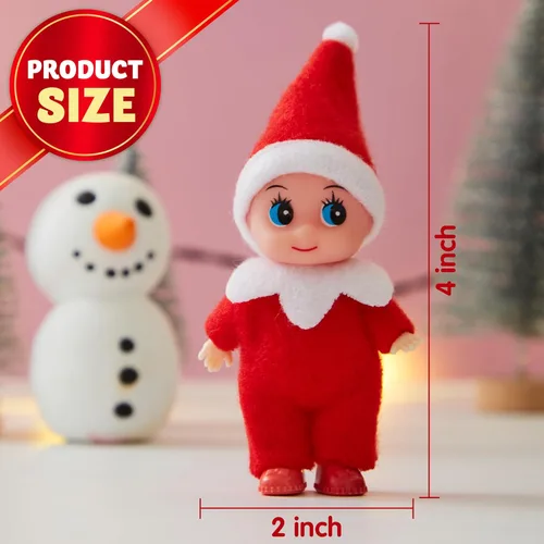 Miniatura 4 de JOYIN 1 paquete de muñeco de elfo rojo de Navidad de felpa suave para niños y adultos, accesorios, regalos de fiesta de Navidad, suministros
