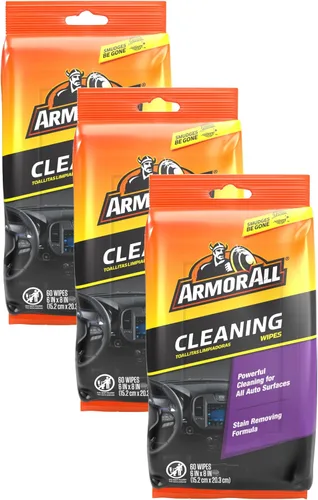Armor All Toallitas limpiadoras para interiores de automóviles, camiones, motocicletas, 60 unidades (paquete de 3)