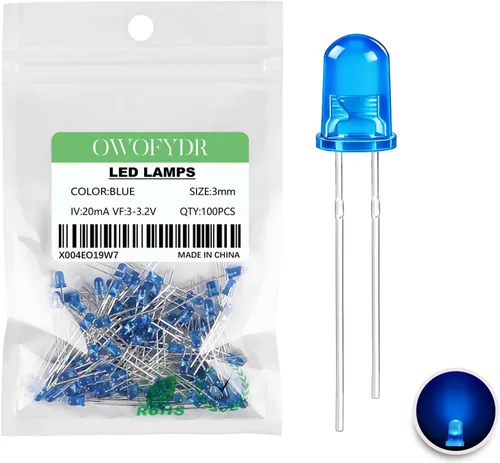 Miniatura 41 de 100 lámpara LED de diodo de luz blanca cálida de 5mm (Lente Transparente Redonda DC 3V 20mA) Bombilla de iluminación, componente electrónico, luz