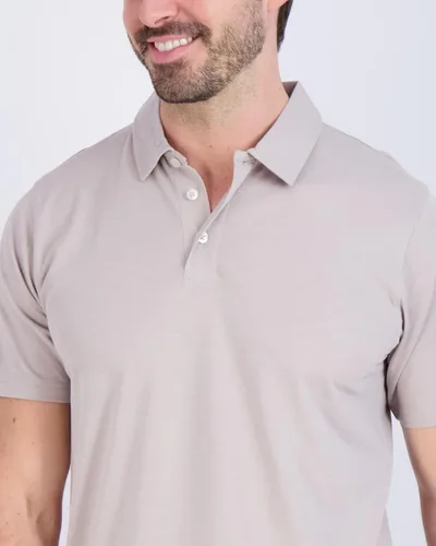 Miniatura 9 de Real Essentials Paquete de 3: Polo de manga corta de algodón para hombre, de secado rápido, transpirable, (disponible en tallas grandes y altas)