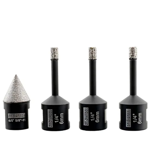 DT-DIATOOL Brocas de núcleo de diamante, 4 unids/set de brocas de 6/6/0.236 in, broca de bisel de diamante de 0.787 in para porcelana, cerámica,