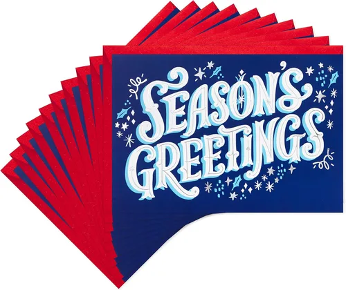 Hallmark - Tarjetas navideñas, “Season's Greetings” (10 tarjetas con sobres)