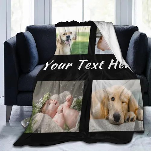 Miniatura 7 de Manta de cama personalizada con texto de fotos, mantas personalizadas con collage de fotos, mantas personalizadas para regalo de cumpleaños 1 Foto