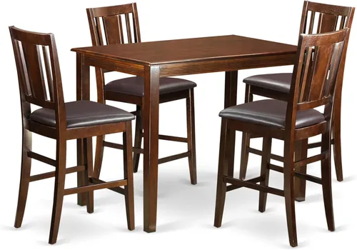 Miniatura 9 de East West Furniture YABU3-MAH-LC - Juego de pub de 3 piezas de altura de mostrador para espacios pequeños que contiene una mesa de comedor