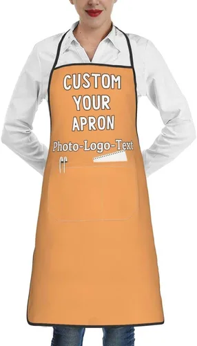 Miniatura 23 de Delantales personalizados para adultos, delantal personalizado con logotipo de foto, delantal impermeable con 2 bolsillos