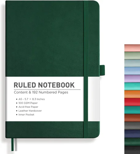 Miniatura 52 de RETTACY Cuaderno rayado, 192 páginas numeradas, tamaño A5 mediano (5.7 x 8.3 pulgadas), para hombres y mujeres, para hacer notas, escritura, trabajo