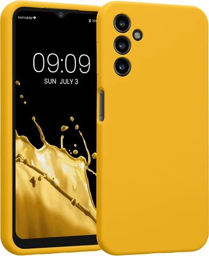 Miniatura 198 de kwmobile Funda compatible con Samsung Galaxy A13 4G - Funda delgada de silicona TPU - Acabado suave al tacto - Amarillo radiante