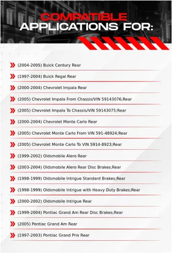 Miniatura 2 de R1 Concepts Frenos traseros y rotores Hardware incluido Kit de pastillas de freno y rotores traseros óptimos OEp Compatible con Buick Century