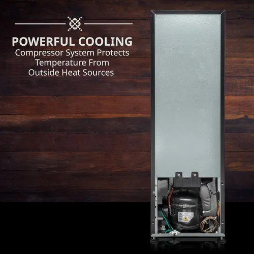 Miniatura 7 de Ivation Refrigerador de vino con compresor de 12 botellas con cerradura, refrigerador de bodega independiente grande, 41f-64f con control de Negro