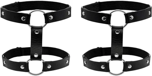 Yovic Punk Body Chain Leather Leg Chain Sexy Harness Layered Waist Chain Rave Nightcup Party Body Accessory for Women and Girls