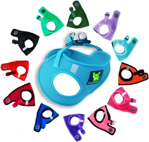Miniatura 17 de EcoBark Arnés para perro – Arneses ecológicos para perros XXS, XS y pequeños – Chaleco de cuerpo pequeño reflectante y ajustable – Arnés de malla