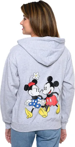 Miniatura 4 de Disney Sudadera con capucha para mujer con estampado de Mickey y Minnie Mouse y cremallera