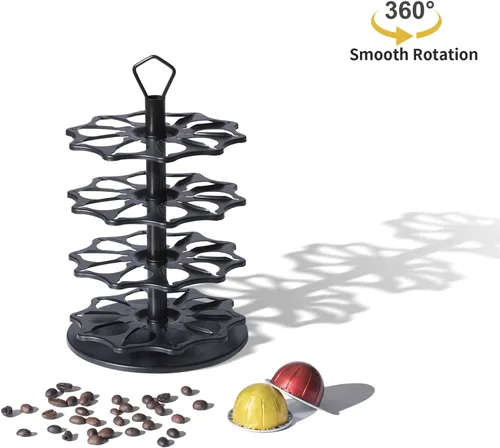 Miniatura 3 de FlagShip Soporte para cápsulas de café de 4 niveles con sistema de carrusel para almacenamiento de cápsulas Vertuo (capacidad de 40 cápsulas)