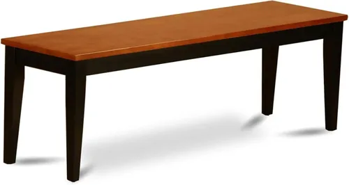 East West Furniture NIB-BLK-W Nicoli - Banco de mesa de comedor con asiento de madera, 54 x 15 x 17 pulgadas, negro y cereza