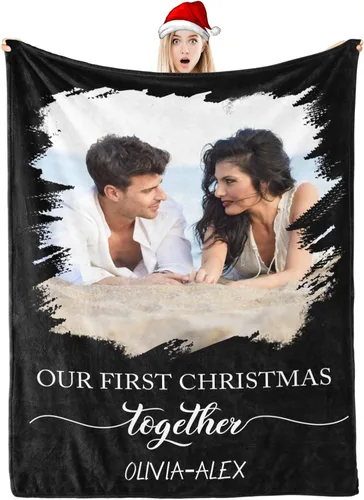 Miniatura 14 de D-Story Manta personalizada con fotos con cualquier texto - Mantas con imágenes personalizadas para Navidad, cumpleaños, regalos para parejas