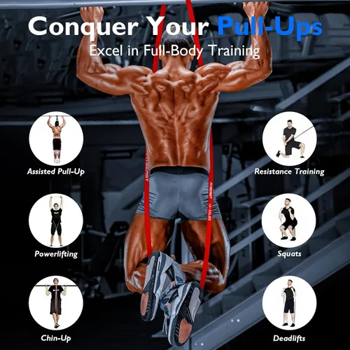 Miniatura 3 de FitBeast Resistance Bands Set, Pull Up Assist Bands for Strength Training, Powerlifting, Muscle Toning, Yoga, Mobility Exercises, Rehabilitation