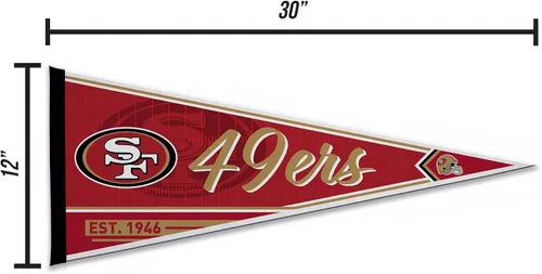 Miniatura 5 de Rico Industries NFL Football Classic - Banderín de fieltro de 12 x 30 pulgadas para decoración de pared, ideal para el hogar, dormitorio, decoración