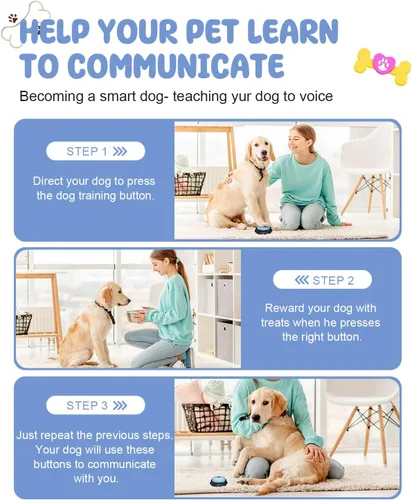 Miniatura 7 de Botones para comunicación para perros, juego de 9 botones para hablar con perros, grabación de voz de 30 segundos, botones de entrenamiento