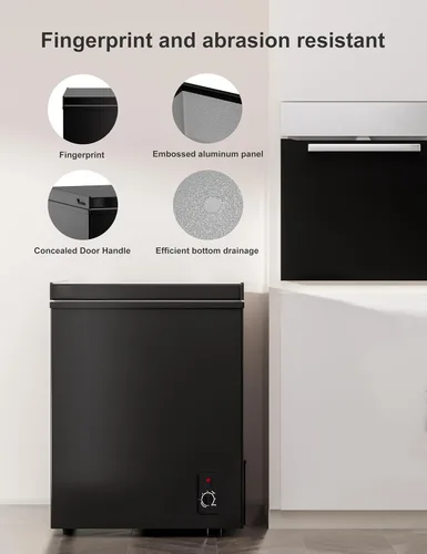 Miniatura 7 de Congelador de 3.5 pies cúbicos tipo cajón - Mini congelador profundo compacto de puerta superior abierta, de pie, eficiente energéticamente