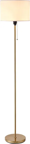 O'Bright Ted - Lámpara de pie con pantalla de tambor, interruptor de cadena, enchufe E26, diseño minimalista moderno, lámpara de pie simple para