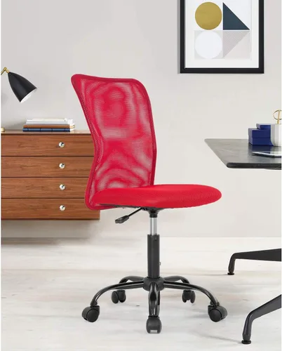 Miniatura 10 de HGS Silla de trabajo ergonómica sin brazos, silla de escritorio para computadora de oficina, silla de oficina en casa con soporte lumbar, silla