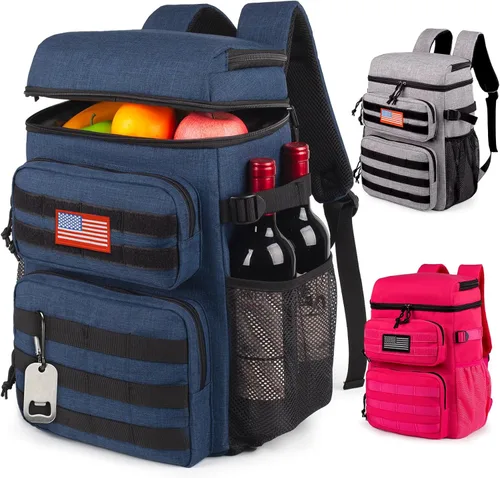 Miniatura 10 de Mochila térmica táctica, suave y ligera, a prueba de fugas, bolsa térmica aislada, bolsa térmica suave portátil impermeable para playa, viajes, Camo