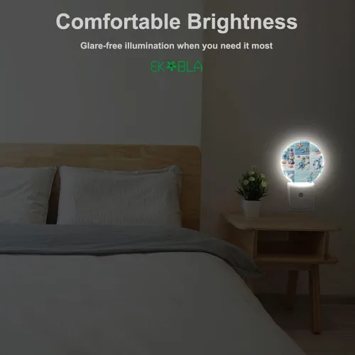 Miniatura 4 de EKOBLA Luz nocturna enchufable de estrellas de mar y conchas marinas, luz nocturna LED de playa con sensor automático del atardecer al amanecer