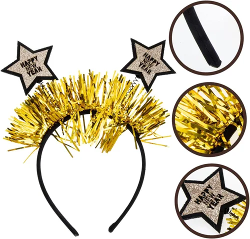 Miniatura 2 de jojofuny 4pcs Holiday Decorations New Year Headwear New Year Tiara 2023 Head Hoops 2022 Xmas Christmas Headbands 2022 Birthday Headband Chrismas